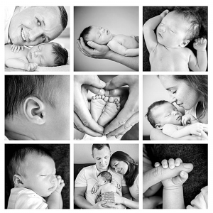 Mobiles Neugeborenenfotoshooting in Berlin | Babyfotos Zuhause Fotograf, collage babyfotos, collage details baby